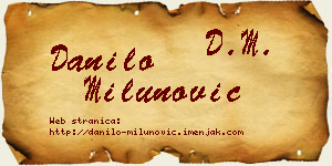 Danilo Milunović vizit kartica